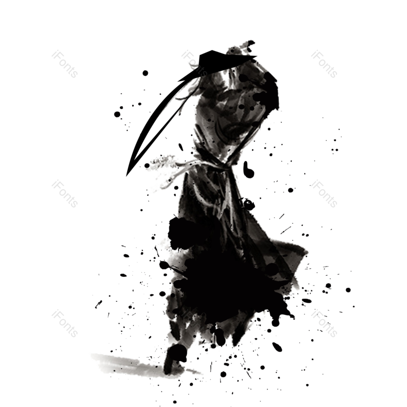 水墨图片,中国风元素,插画人物PNG,水墨人物免抠素材